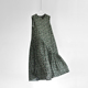 三亚度假薄荷曼波 碎花100真丝桑蚕丝连衣裙女中长款 不规则海边绿