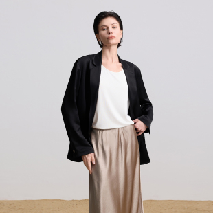 光泽感醋酸缎面西装 老钱风 外套女高级感廓形oversize 立减50 新品