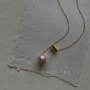 VIA途经天然淡水爱迪生珍珠秋冬长款 小众设计感冷淡风ins毛衣链女