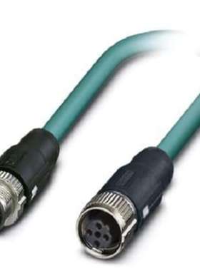 Phoenix 1407402 5m Cat5 蓝色 M12 对公头 M12 母屏蔽 屏蔽 终端