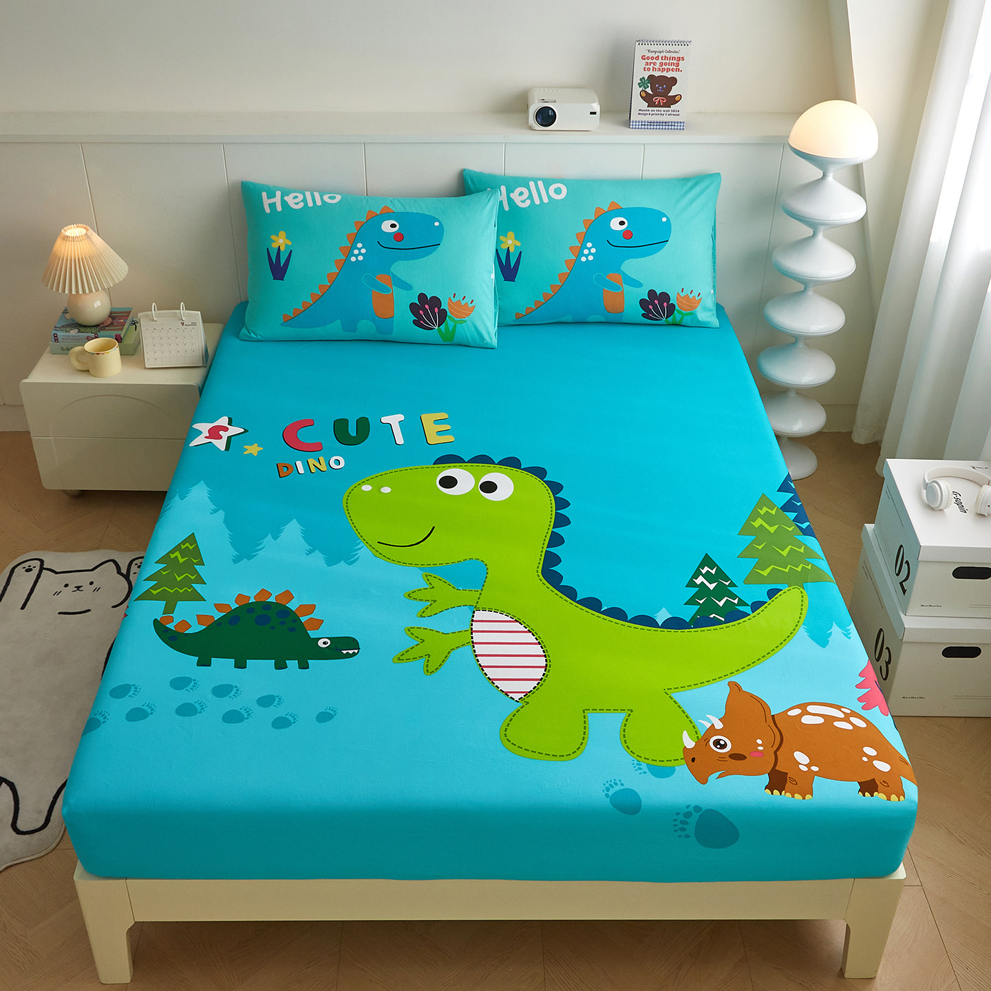 儿童床笠单件纯棉全棉卡通恐龙太空车男孩单双人床垫保护套罩定做,床上用品,床笠,淘宝优惠券,粉丝福利购,淘宝优惠卷