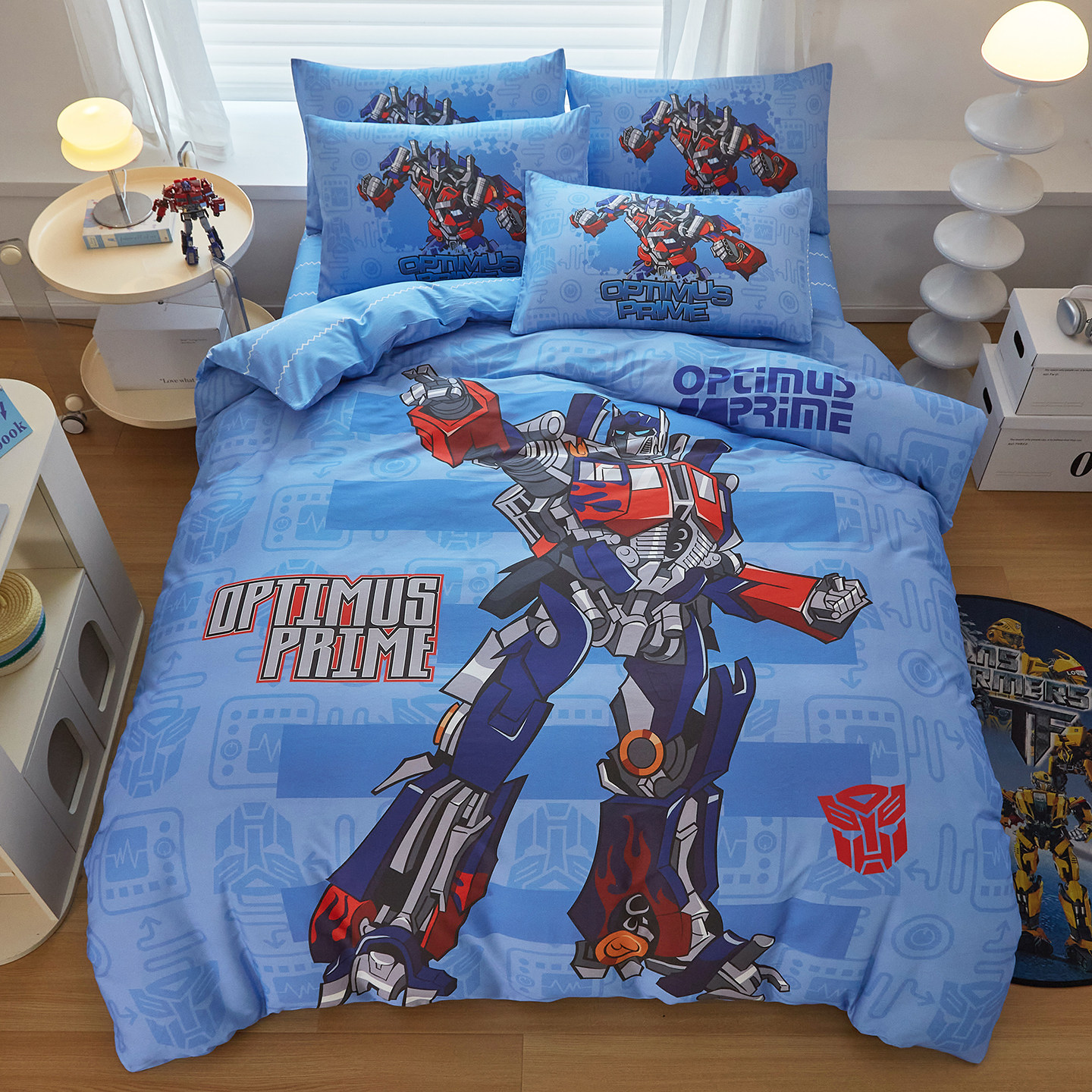 变形金刚儿童三四件套纯全棉男孩床笠定制1.35擎天柱被套宿舍卡通