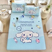 三丽鸥冰丝凉席床笠款 0.9m1.35米夏天玉桂狗幼儿园空调席子60 135