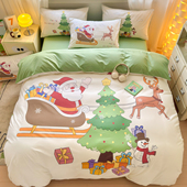 圣诞节床上用品三四件套纯棉全棉床笠1.35可定做单双人被套220240