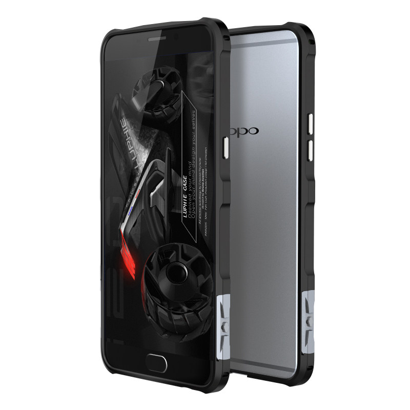 Luphie Halberd Rotary Snap Slim Light Aluminum Bumper Metal Shell Case for OPPO R9s Plus & OPPO R9s