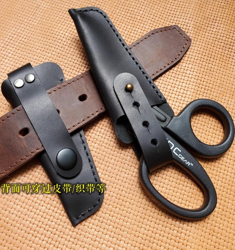 의료 응급 처치 생존 보조 가위 EMT 이빨 가위 두꺼운 배선 재단사 야생 야외 EDCGEAR 오일 왁스 가죽 커버