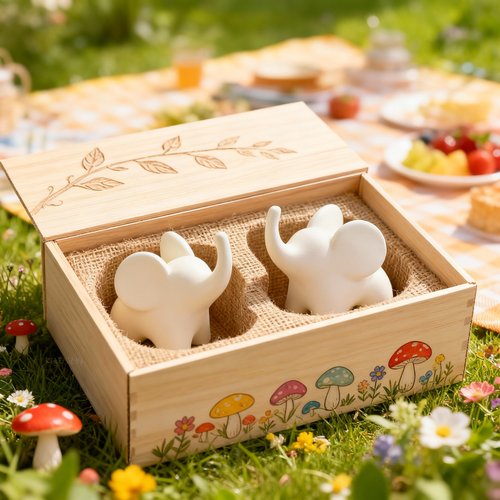 可爱小象摆件礼盒套装送礼佳品