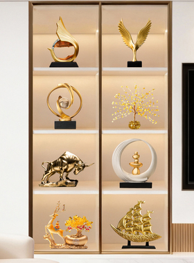 轻奢高档新居客厅电视柜摆件