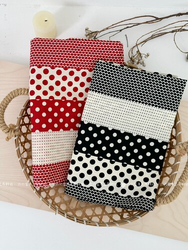 全棉40支布料波点拼布印花面料家居服发饰童装包包diy布料