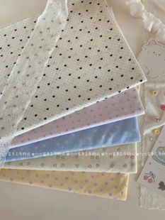 全棉40支印花布ins韩系撞色设计小爱心点点服装发饰包包手工diy布