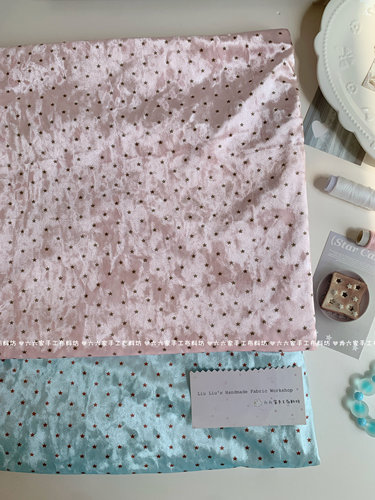 ins仙气少女丝绒面料韩系撞色星星服装包包发圈手工diy布料