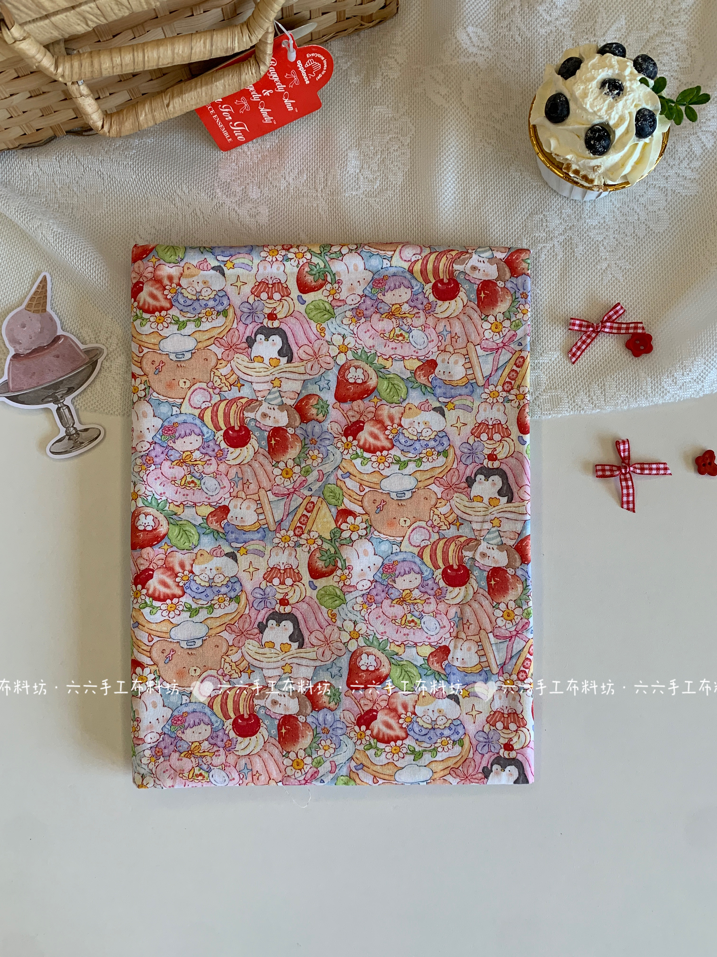全棉40支汤丸酱可爱企鹅松饼印花布家居服发饰童装裙子辅料diy布,居家布艺,海绵垫/布料/面料/手工diy,淘宝优惠券,粉丝福利购,淘宝优惠卷