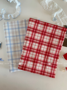 全棉40支印花布韩系复古清新ins设计感格纹服装发饰包包diy布料