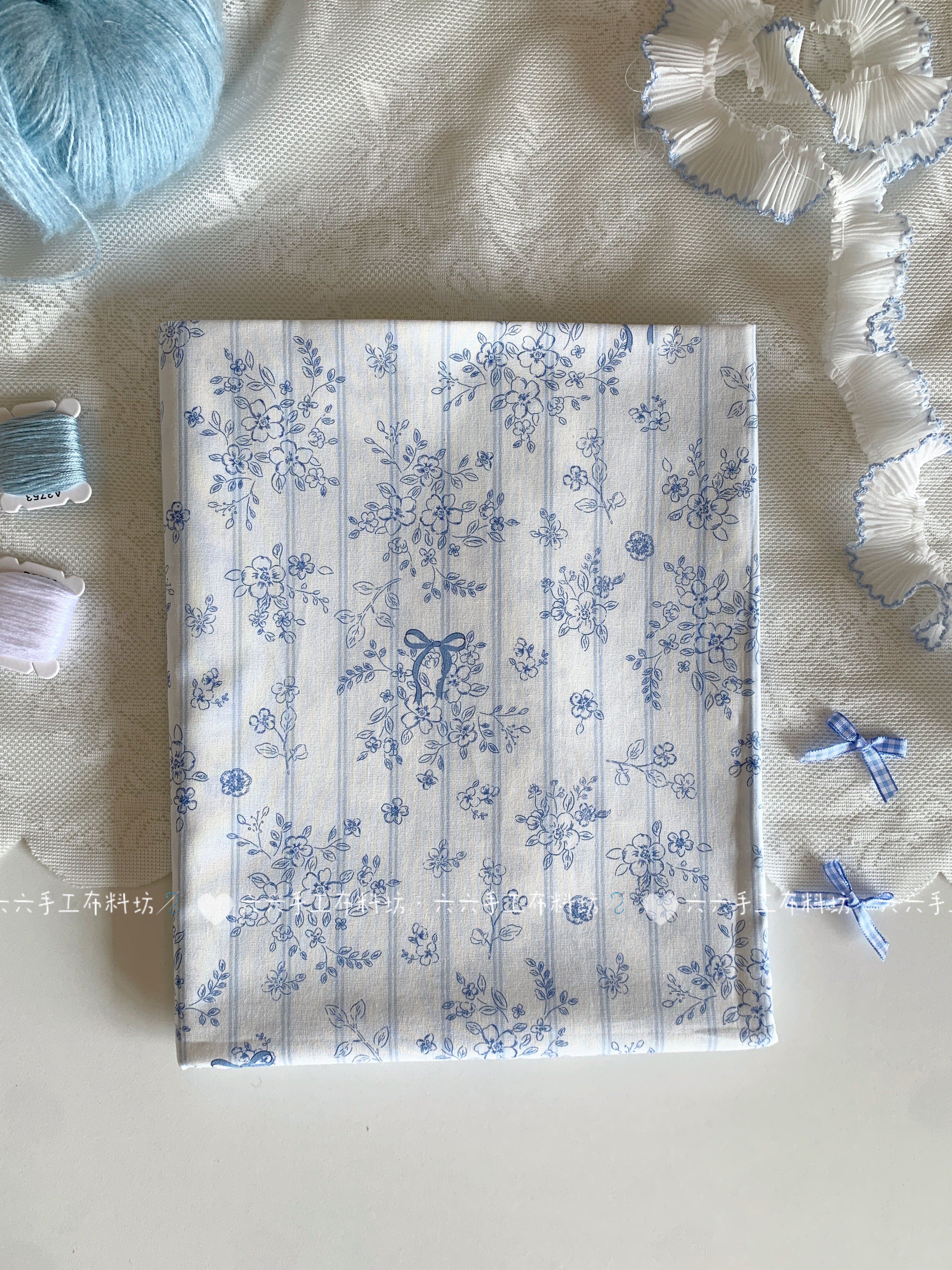 全棉40支印花布韩系复古青花花墙蝴蝶结家居服发饰童装布diy布料,居家布艺,海绵垫/布料/面料/手工diy,淘宝优惠券,粉丝福利购,淘宝优惠卷