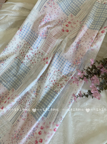 全棉40支印花布料清新素雅可爱碎花面料家居服发饰童装diy布料