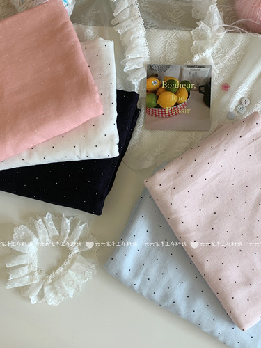 全棉双层纱布料纯色波点韩系百搭家居服发饰童装睡衣睡裤diy布料