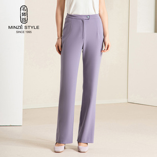 名师路西装直筒裤子女2026春季新款通勤休闲长裤垂坠感高级感中腰