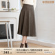 绵羊毛中长裙子厚款 名师路毛呢a字半身裙女冬季 2025新款 后腰松紧
