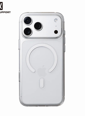 日本PowerSupport适用于苹果17ProMax全包透明磁吸硬壳17pro拍照按键裸感保护壳