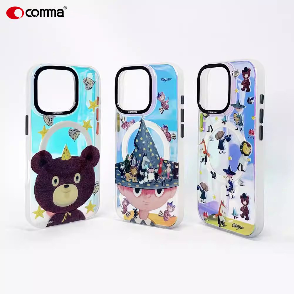 Comma适用于苹果16promax生活画布原创手机壳iPhone16pro磁吸软边防摔壳
