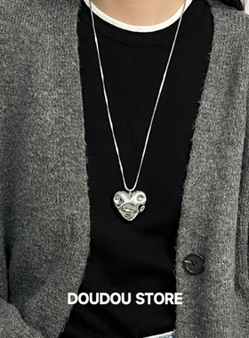 doudoustore蛇骨爱心项链