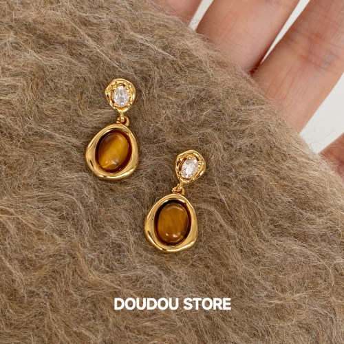 doudoustore虎眼石耳环