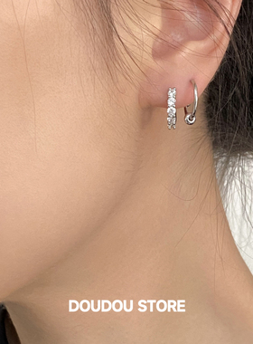 DOUDOUSTORE三只一套小细节基础满钻耳圈女百搭简约简洁耳扣潮ins
