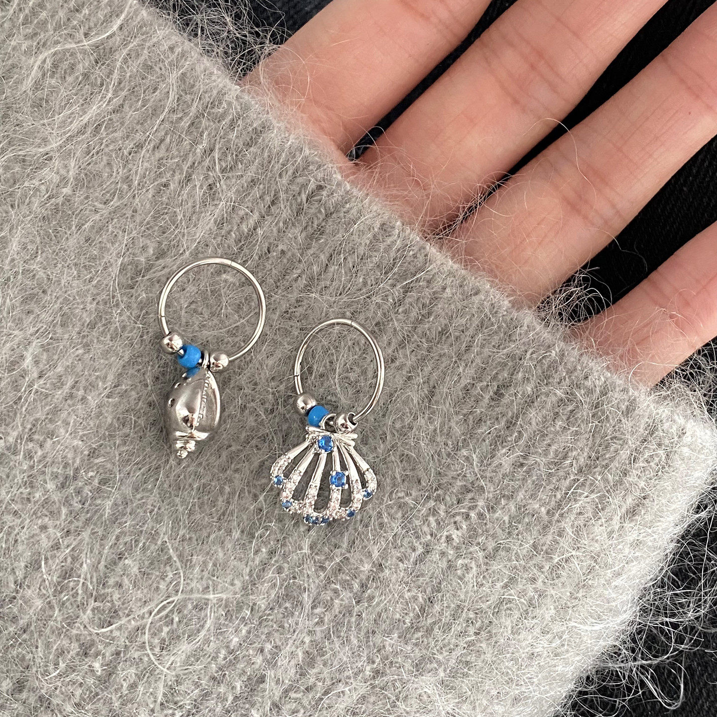 DOUDOUSTORE夏天蓝色清新海边贝壳与海螺耳环女耳钉耳饰多巴胺,饰品/流行首饰/时尚饰品新,耳环,淘宝优惠券,粉丝福利购,淘宝优惠卷