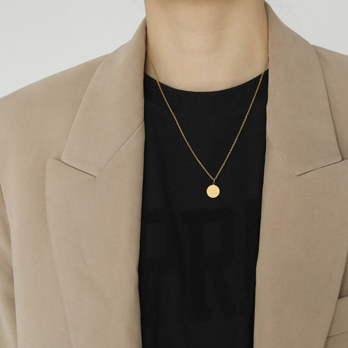 精工百搭幸运项链法式时髦字母