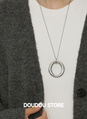 doudoustore几何圆环项链