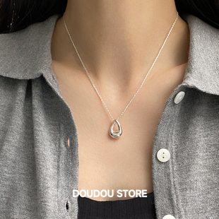 DOUDOUSTORE保色异形几何扭曲项链女时尚 简约不规则吊坠高级感
