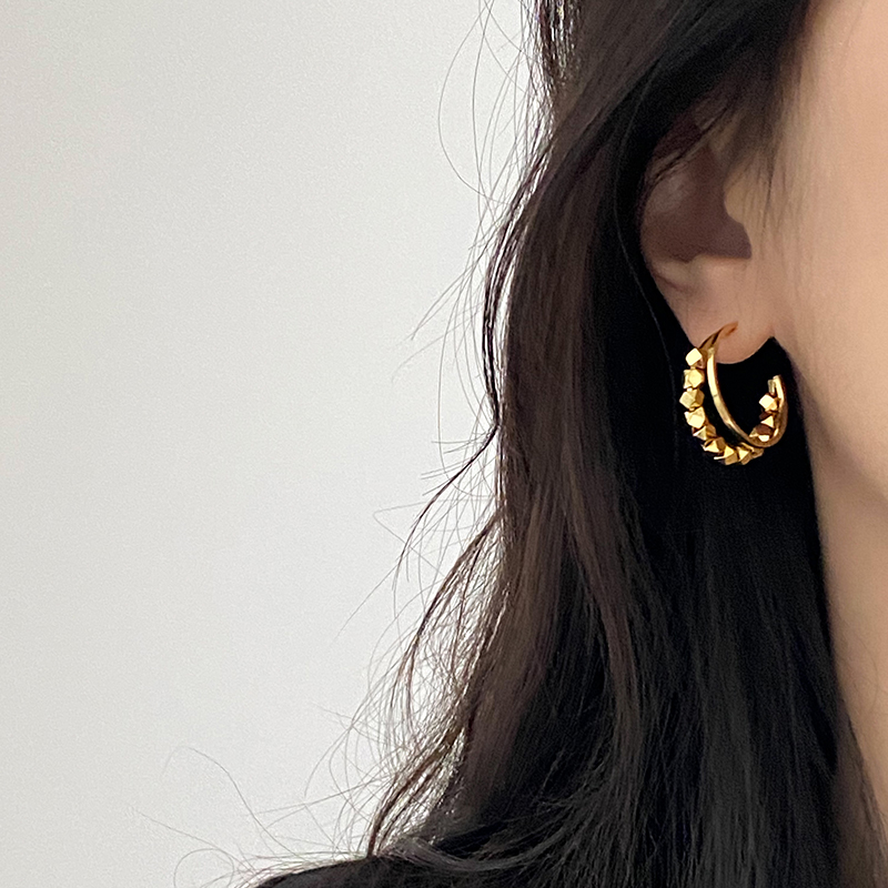 doudoustore碎金子几何耳环