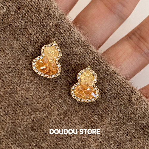doudoustore香槟渐变葫芦耳钉