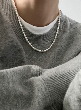 DOUDOU STORE好质感超细天然珍珠光泽小米粒珠项链小众叠戴锁骨链