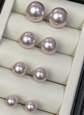 DOUDOUSTORE 925银针正圆曼塔玫瑰粉色珍珠春天耳钉女简约百搭ins