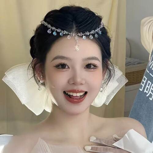 民明星同款风情异域古风头饰新娘订婚结婚伴娘高端额饰2024年新款