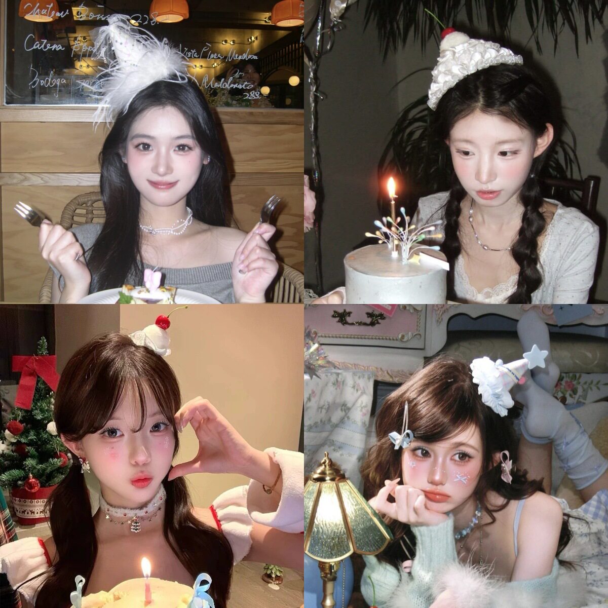 女童生日帽子皇冠发箍蛋糕装饰头箍女孩儿童周岁公主网红派对头饰
