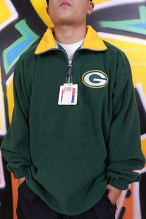 布吉商店摇粒绒外套Oldschool90SHiphop宽松美版bboy加厚半拉链