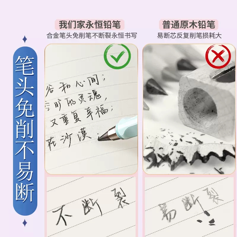 黑科技不用削换头铅笔学生专用的永恒笔儿童自动铅笔不断芯
