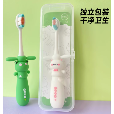 儿童牙刷软毛3到6岁6-12岁宝宝可爱猫咪婴幼儿专用乳牙神器小青蛙