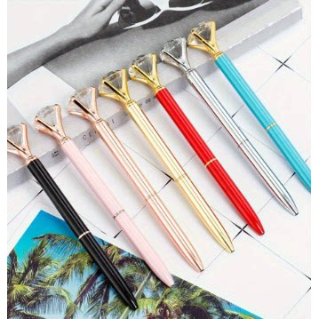 大钻石笔韩版圆珠笔金属水晶笔可爱宝石笔礼品笔定制油性原子笔