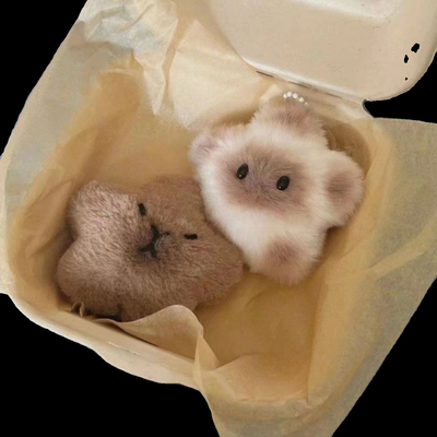 创意背包毛绒挂件钥匙扣吱吱叫星之卡比巴拉包包挂件可爱佛西水豚