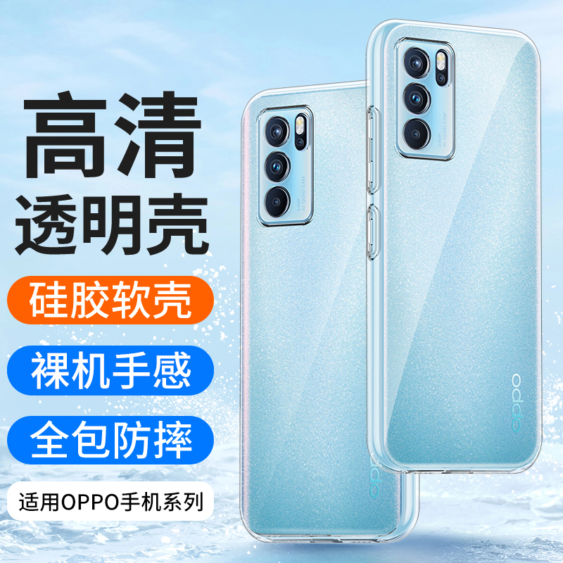 适用oppoReno6Pro透明硅胶手机壳