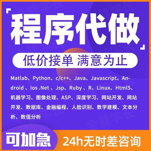 python代编程接单matlab程序代编java代码编写C++开发c#语言代做