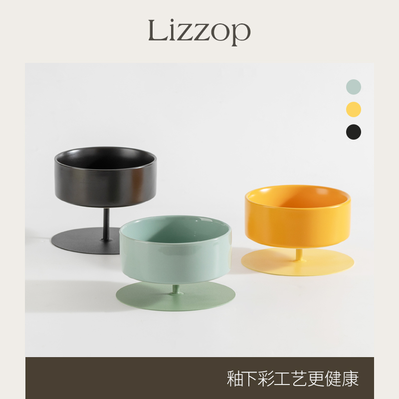 陶瓷猫碗高脚护颈防打翻猫狗饭碗