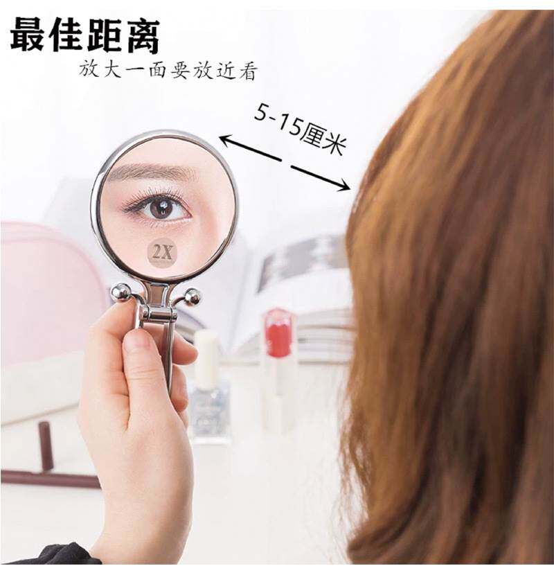 작은 거울 화장 거울 휴대용 접이식 데스크탑 화장 거울 책 데스크탑 휴대용 걸이형 미용 손잡이 양면 거울