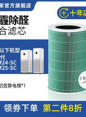适万家适配小米空气净化器滤芯5S 5代过滤网AC-M24-SC AC-M25-SC
