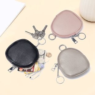 迷你小钱包女简约收纳钥匙扣硬币零钱包挂扣耳机包包三合一学生