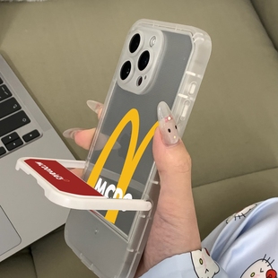 利利酱 麦门永存黑白两色自带支架手机壳xr无图案xsmax全包11精孔12苹果13安卓14软壳15promax华为荣耀小米新