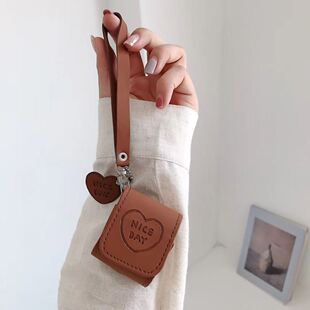 适用名创优品k99耳机套无线蓝牙保护壳迷你皮革手绳防摔情侣款潮